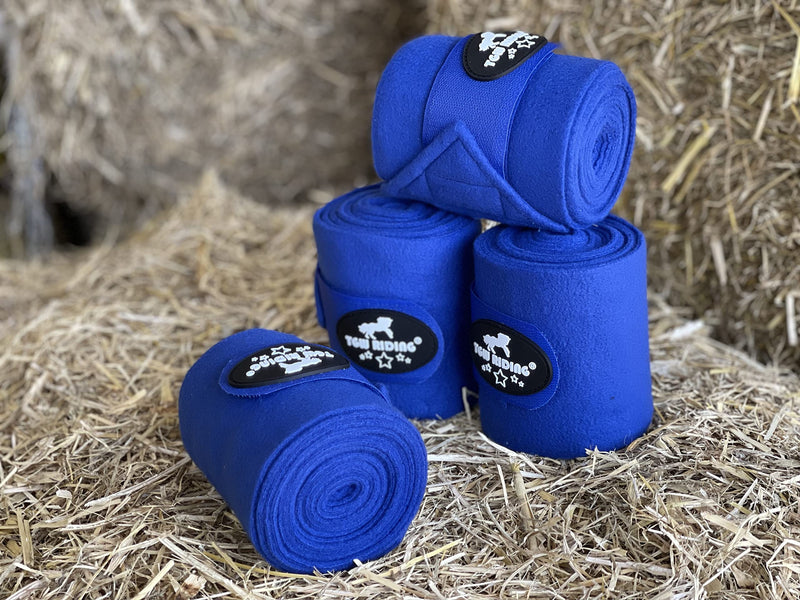 TGW RIDING Horse Polo Leg Wraps, Horse Leg Wraps, Horse Fleece Bandages,4-Pack Royal Blue - BeesActive Australia