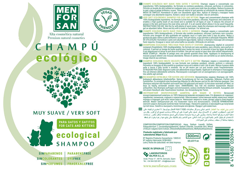 MENFORSAN Very mild ecological shampoo for cats and kittens, 300ml - BeesActive Australia