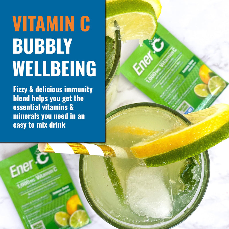 Ener-C Multivitamin Drink Mix - Vitamin Packets for Water, Electrolytes Powder Packets, Vitamin Drink Mix, Hydration Liquid Mix, Immune Booster for Adults, Healthy Energy - Lemon Lime, 30 Count | Vitamin Packets for Water, Vitamin Drink Mix, Hydration ...