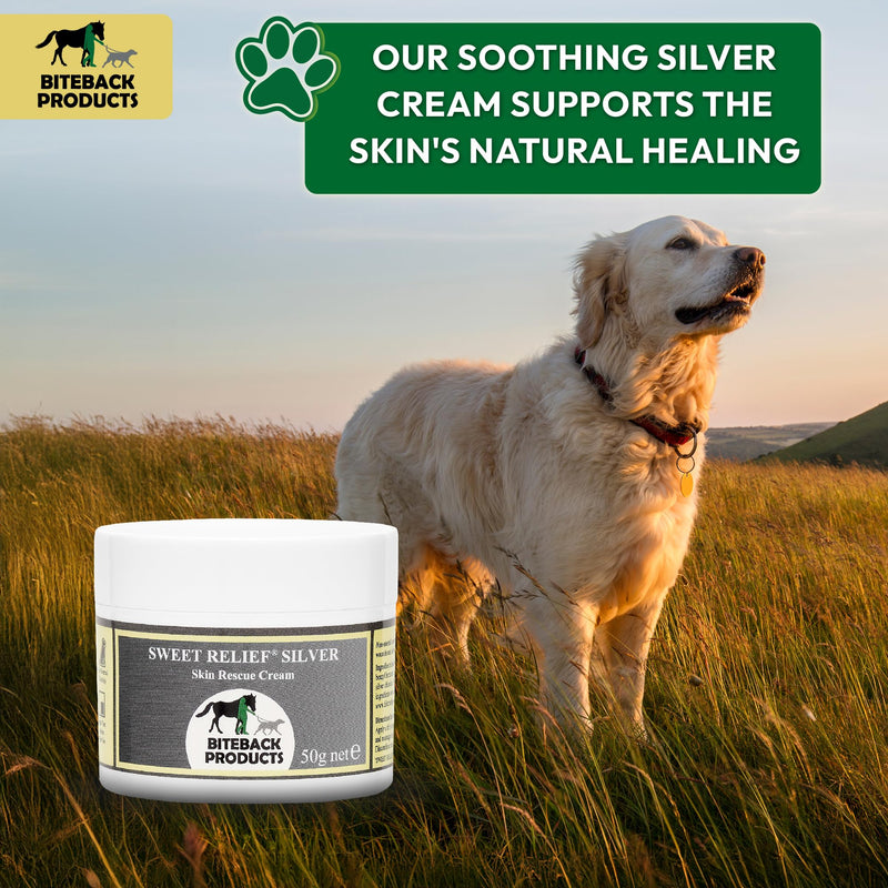 Biteback 'Sweet Relief Silver' Cream For Horses & Dogs - 50g Antiseptic First Aid Skin Care For Minor Wounds & Quick Relief 50 g (Pack of 1)