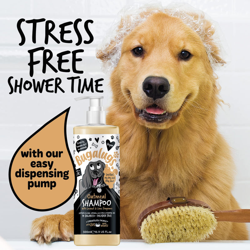 Oatmeal & Aloe Vera Dog Shampoo dog grooming shampoo products for smelly dogs with fragrance, oatmeal puppy shampoo, professional Vegan pet shampoo & conditioner Shampoo 16.9 Fl Oz - BeesActive Australia