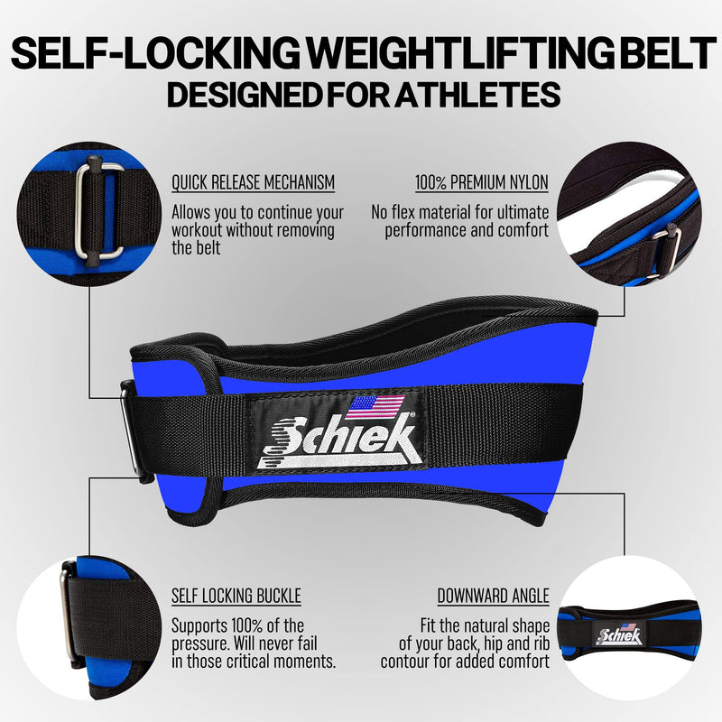 Schiek Sports 2004 Lifting Belt - Weight Lifting Belt for Women And Men - Neoprene Nylon Weight Belt Medium Navy - BeesActive Australia