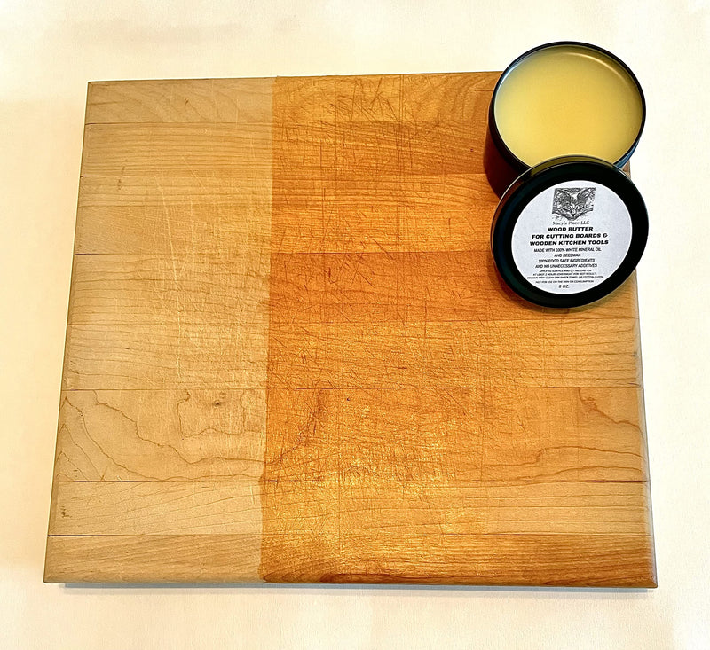 Wood Butter Cutting Board Wax - 8 oz - Conditioner for Butcher Block and Wooden Kitchen Tools. Macy;s Place Food Grade Mineral Oil and Beeswax for Wooden Tools. Support Animal Rescue - BeesActive Australia