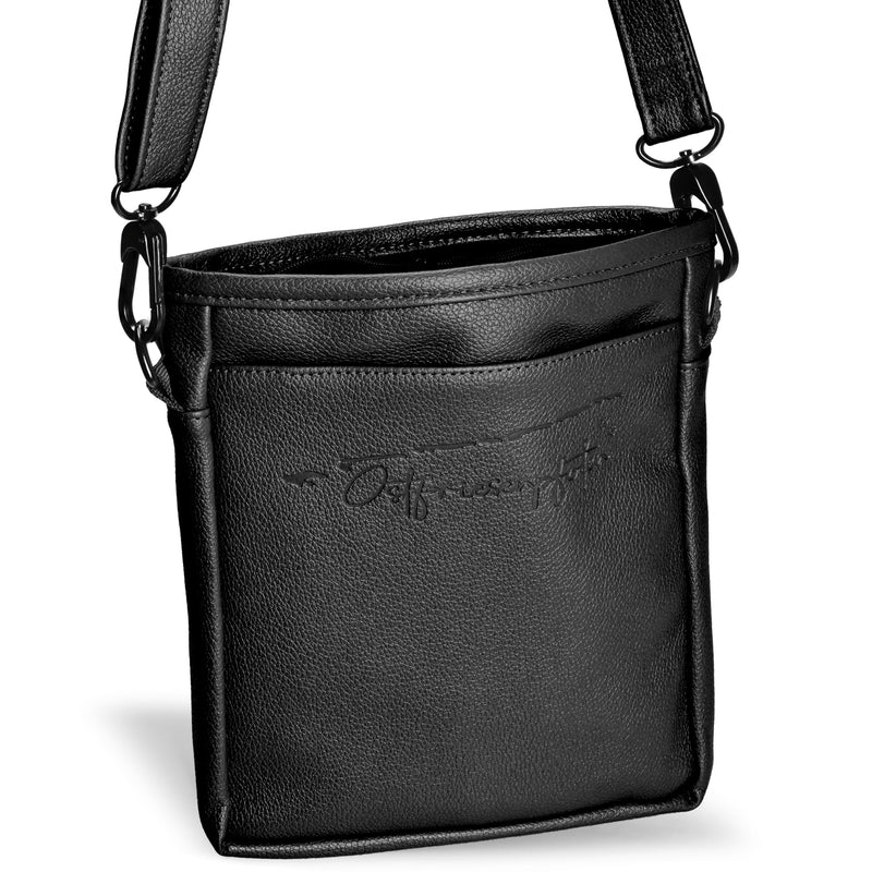 Ostfriesenpfoten® treat bag 'Frieda' for dogs made of high-quality faux leather - black size L - food bag with EasyOpen one-hand magnetic closure - dog treat bag - BeesActive Australia