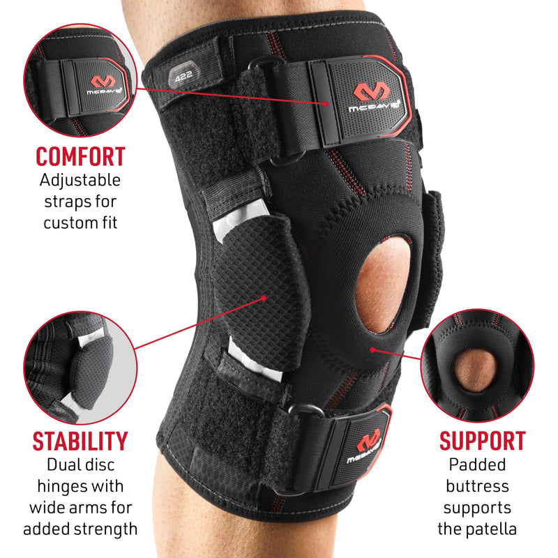 McDavid Hinged Knee Brace for Men & Women, Maximum Knee Support & Compression for Stability & Recovery, Ligament, Hyperextension Support XX-LARGE