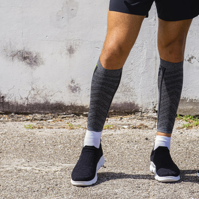 Zensah Featherweight Compression Leg Sleeves - Relieve Shin Splints, Calf Strains Medium Sporty Blue - BeesActive Australia