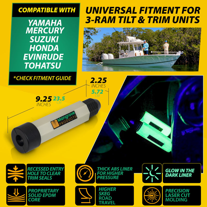 Mangrove Products: Transom Saver, Outboard Motor Support, 3 Ram Wedge, Accessories for Pontoon Boats Glow (1 Pipe) - BeesActive Australia