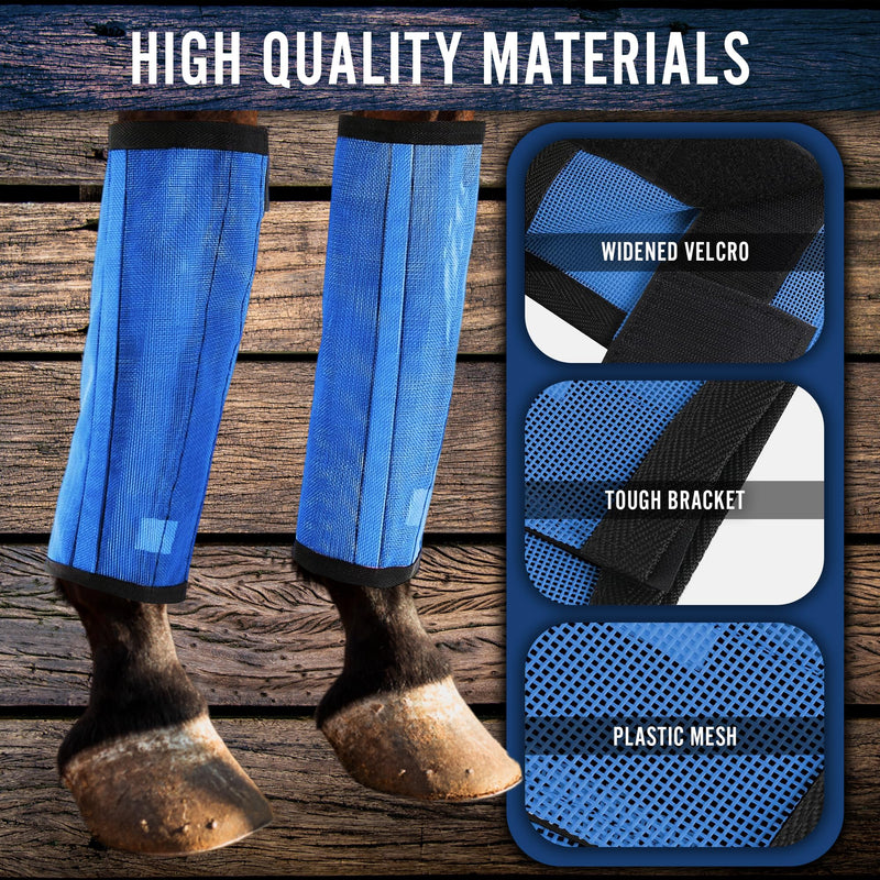 Mesh Fly Boots for Horses - Breathable Leggings for Comprehensive Leg Protection - Durable, Stylish & Comfortable (Large) - BeesActive Australia