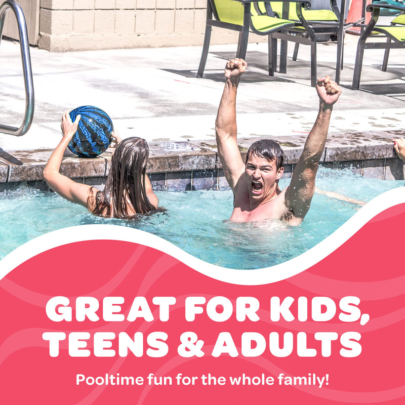 Watermelon Ball – The Ultimate Swimming Pool Game for Under Water Passing, Dribbling, Diving and Pool Games for Teens, Kids, or Adults, Balls Fills with Water, Blue, 9 inches 9" 9" Blue