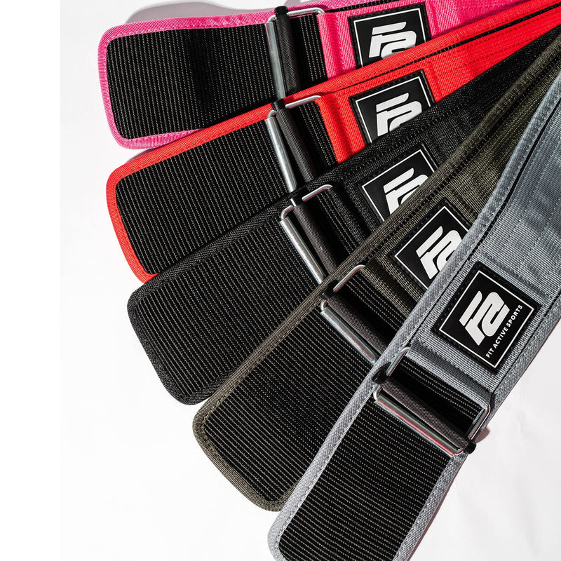 Fit Active Sports Self Locking Weight Lifting Belt | Premium Weightlifting Belt for Cross Training, Fast Locking Release Mechanism for Fitness and Power Lifting - Weightlifting Back Support for Men and Women Medium Black