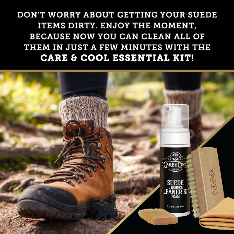 Care & Cool Suede and Nubuck Cleaner Foam Kit (5 oz) - Revitalizes and Refreshes Shoes, Boots, Clothes, and Furniture - BeesActive Australia