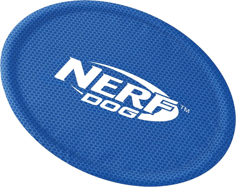 Nerf Dog Nylon Flyer Dog Toy, Flying Disc, Lightweight, Durable and Water Resistant, Great for Beach and Pool, 9 inch diameter, for Medium/Large Breeds, Single Unit, Blue 9 in Nylon Flyer - BeesActive Australia