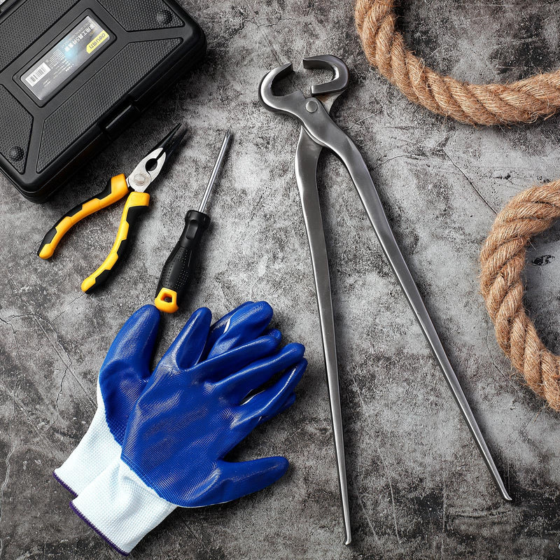 16 Inch Hoof Nippers Stainless Steel Farrier Tools Quality Hoof Trimmers with Gloves for Horse Goat Sheep Pigs Cattle Trimming Cutters Supplies Kit - BeesActive Australia