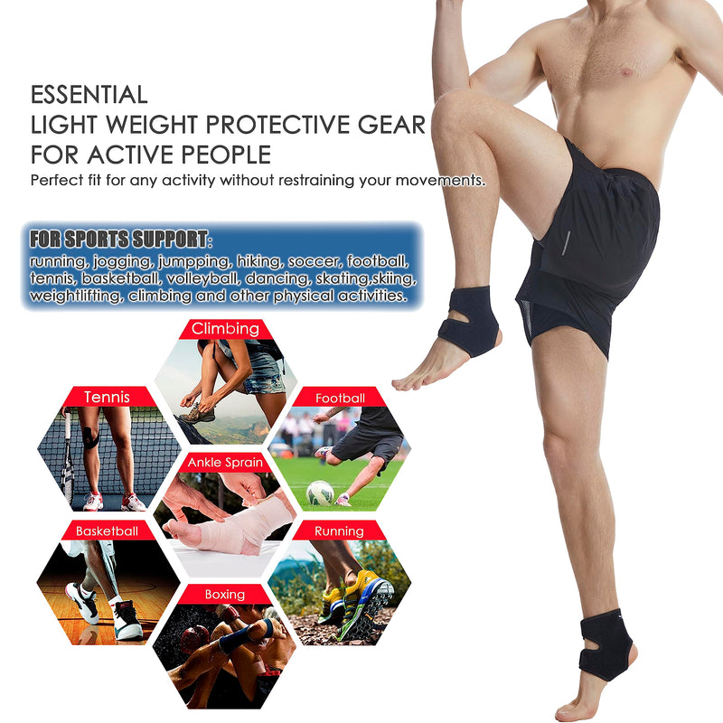 HiRui Ankle Support Brace Ankle Wraps for Men Women, Compression Ankle Brace Breathable Neoprene Sleeve Lightweight High-elastic Stabilizer for Running Sprains Arthritis (Small (Pack of 2)) Small (Pack of 2)