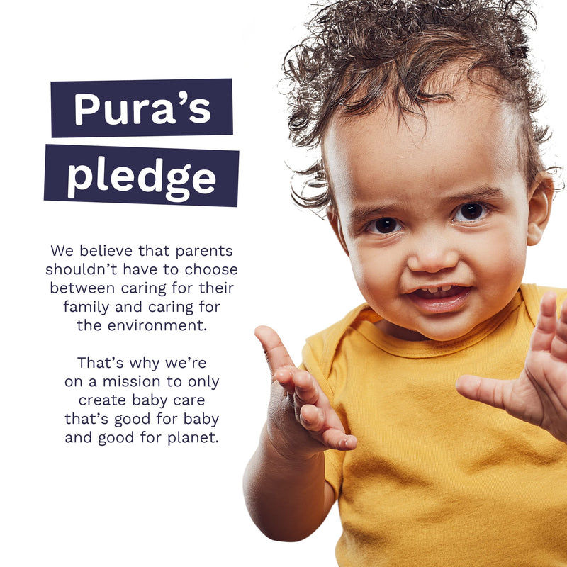 Pura Baby Wipes - 100% Plastic-Free & Plant Based Wipes, 99% Water, Suitable for Sensitive & Eczema-prone Skin, Fragrance Free & Hypoallergenic, Cruelty Free, EWG Verified, 1 Pack of 60 Wet Wipes 60 Count (Pack of 1) - BeesActive Australia