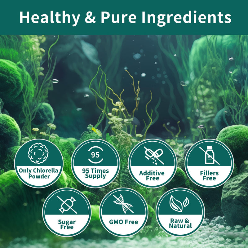 Chlorella Powder Natural- Chlorophyll Powder, Supports Immune System & Liver Function, Keep Youth, Vegan, Rich in Vegan Protein and Vitamins, 10 oz. 9.99 Ounce (Pack of 1)