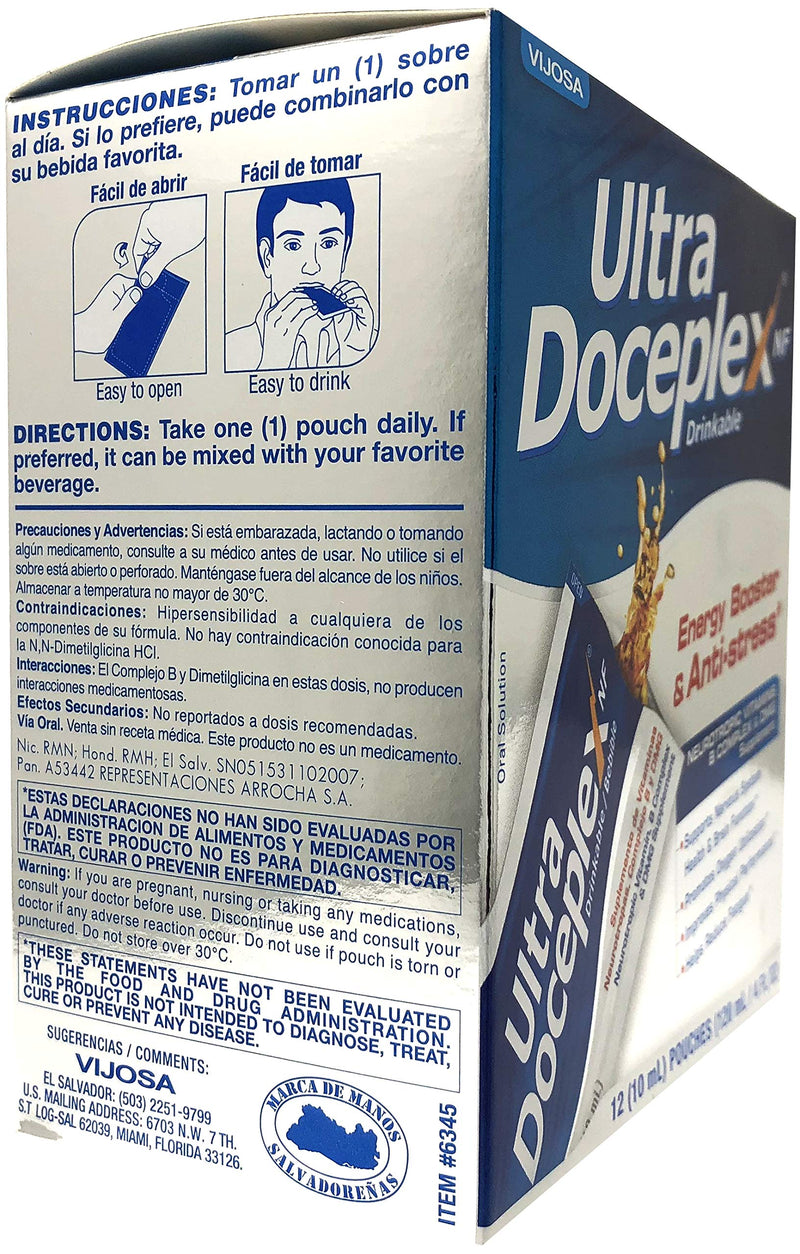 Ultra Doceplex Energy Pouches - Powerful B Complex in a Pouch -liquid, 12 Pouches