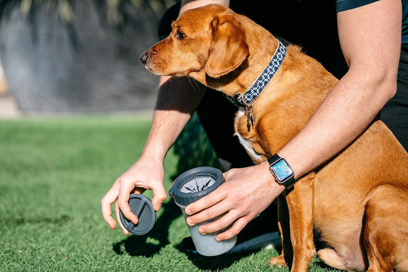 Dexas MudBuster Portable Dog Paw Cleaner with Lid, L, Light Gray Large with Lid - BeesActive Australia