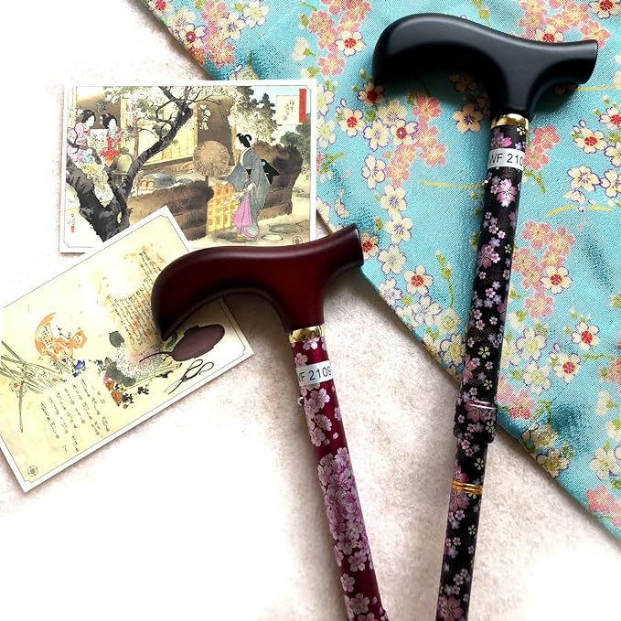 Welfan 009715 Dream Life Stick, Folding Handle, Telescopic Type, Cherry Blossom Black - BeesActive Australia