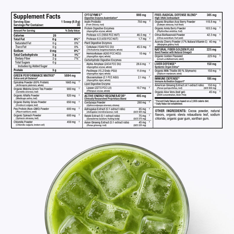 ALLMAX CytoGreens Super Greens Powder, Acai Berry Green Tea, 30 Servings | Supports Daily Wellness, Promotes Digestive Health, Superfood Greens Blend, Digestive Enzymes, Vegan
