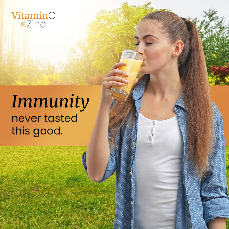 SIGNIFY NATURE Vitamin C 1000mg Effervescent Tablets with Zinc, 40CT | Potent Immune Support with Zinc, Sugar-Free & Vegan, Dissolvable Fizzy Tablet, Water Soluble, Easy Daily Vitamin C Boost Orange 40 Count (Pack of 1)