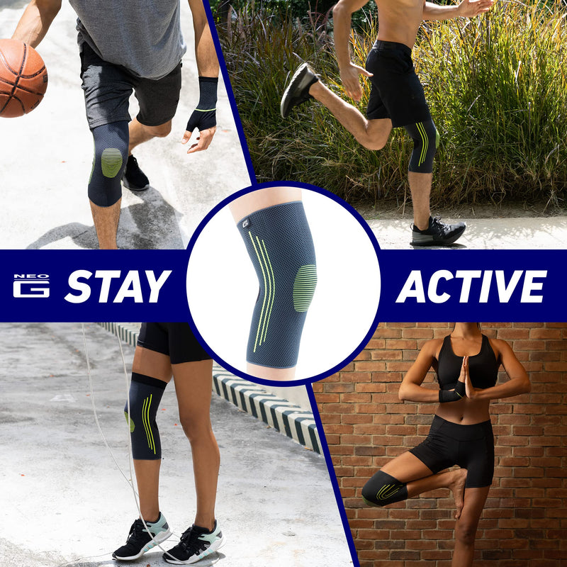 Neo-G Knee Compression Sleeve for Sports - Breathable, Lightweight, Elastic Knee Sleeve for running, Compression Knee Sleeve for knee pain, Meniscus Tear, Sprains, Strains, Injury Recovery - L Large: 15.0 - 16.9 IN - BeesActive Australia