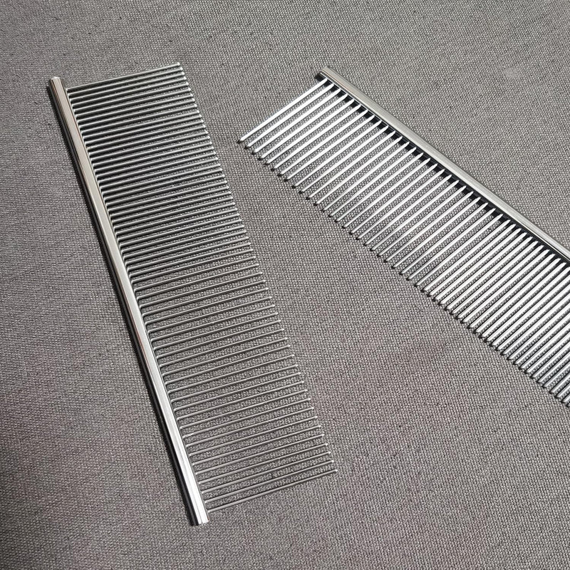 Kopal Long Tooth Metal Combs for Dogs & Cats, 7.3'' x 1.9'' Pet Stainless Steel Grooming Combs, 2-pc 7.3'' x 1.9'' - BeesActive Australia