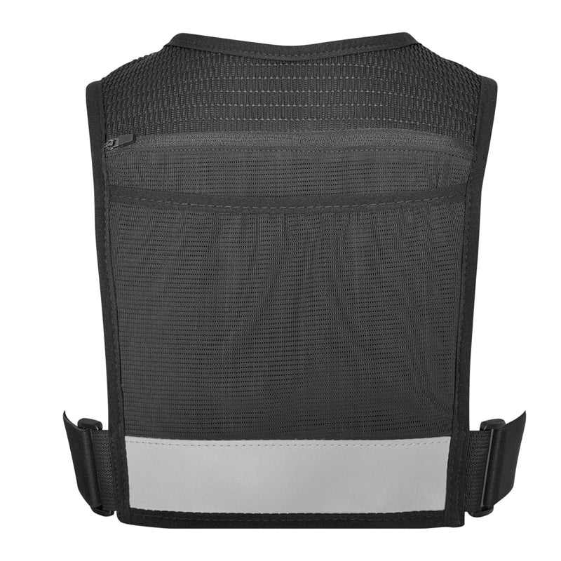 Running Vest Zip, Reflective Running Vests with 6 Pockets, 500ml Hydration Bottle, Adjustable Chest & Waistband, Breathable Material, Chest Pack Gear, Phone Holder, Men & Women Black XS- Small