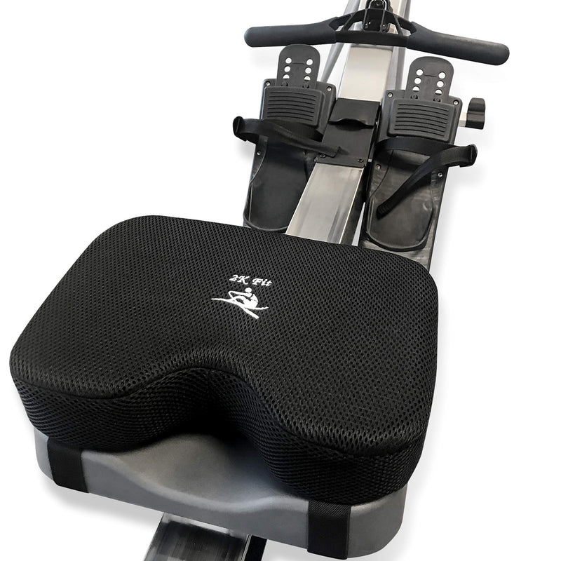 Rowing Machine Seat Cushion (Model 2) for The Concept 2 Rowing Machine with Custom Memory Foam, Washable Cover, and Straps- Concept 2 Rower, Recumbent Stationary Bike, WatterRower Seat Pad