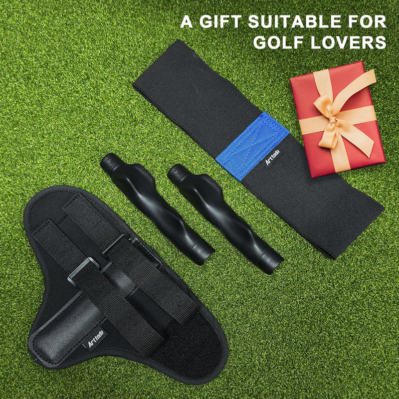 Right Hand Golf Grip Trainer 2 Pack with Arm Band & Wrist Strap, Golf Training Aid Kit, Grip Trainer Golf Club to Correct Hand Position and Develop Muscle Memory - BeesActive Australia