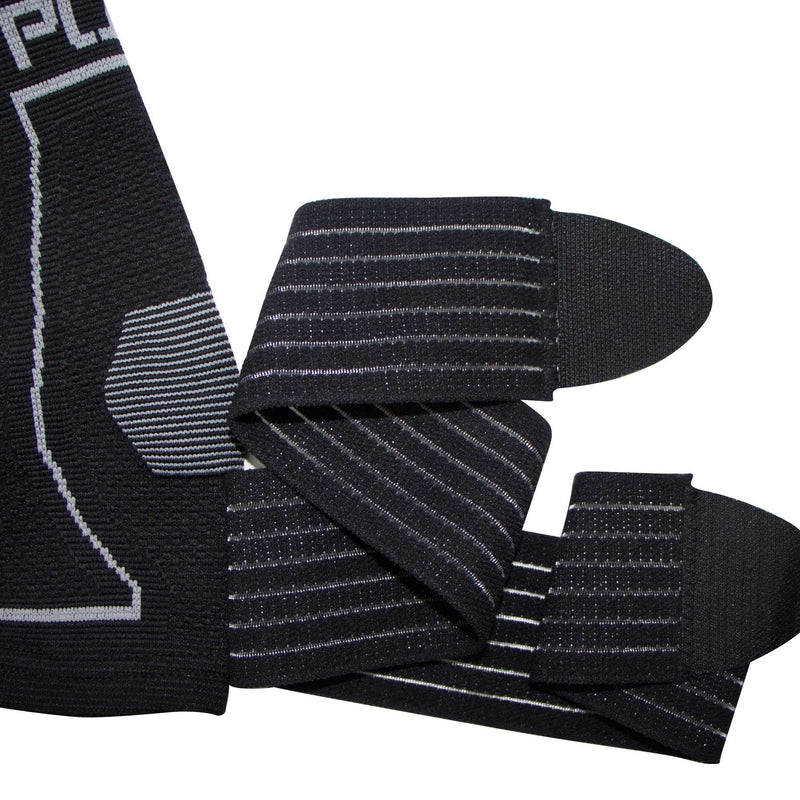 Ankle Brace Support Stabilizer – Compression Sleeve, Adjustable – Great for Running, Tennis, Sprains, Volleyball S/M Black