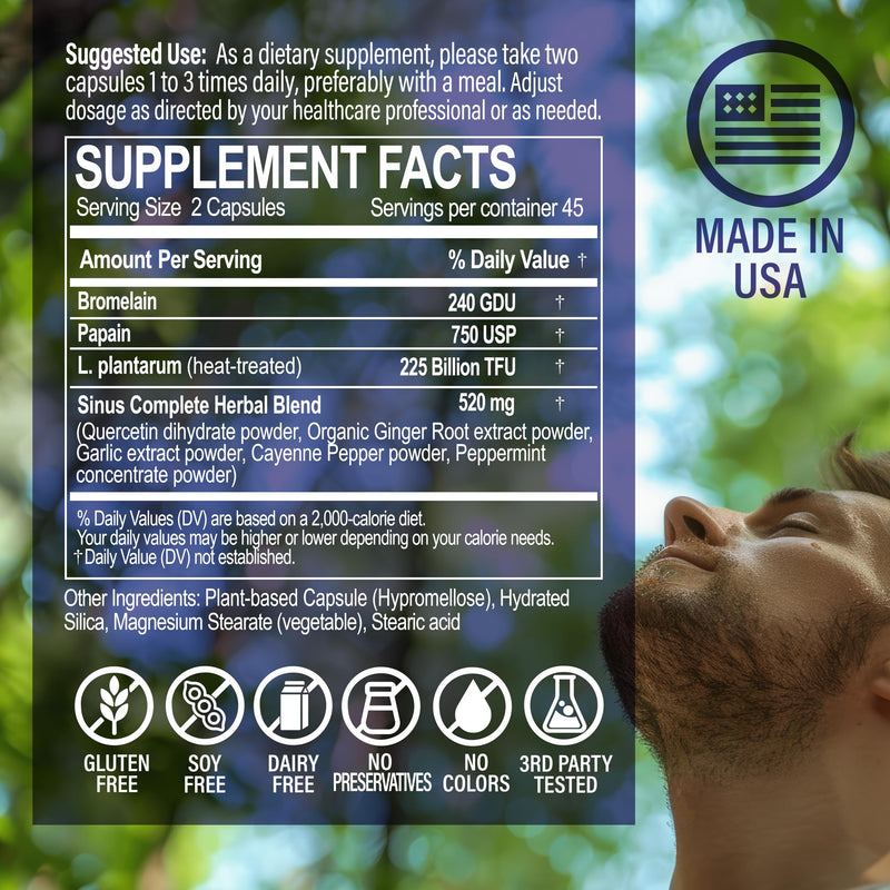 NANOWELL Sinus Biome All-Day Formula Dietary Supplement, 90 Vegetarian Capsules, 225 Billion TFU for Nasal, Sinus, Respiratory Support