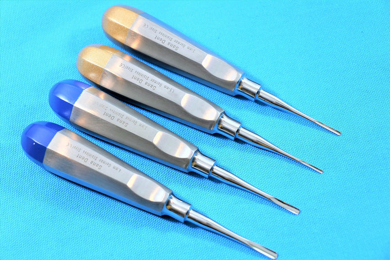Dental Luxating Elevator Surgical Root Instruments Straight Tip 1.3 mm 2mm 3mm 4mm Set of 4 Each Premium German - BeesActive Australia