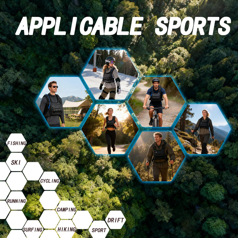 Running Vest 2L Water Bladder for Men & Women, Lightweight Breathable Reflective Design, Adjustable Shoulder Straps with Phone Pocket, Ideal for Cycling & Mountain Sports Black F - BeesActive Australia