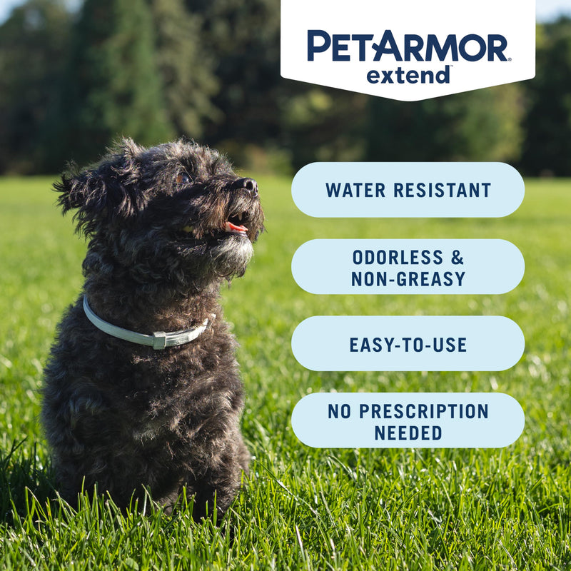 PetArmor Extend Dog Flea and Tick Treatment & Prevention Collar for Small Dogs up to 18 lbs., 8 Months of Protection, Odorless & Non-Greasy, Waterproof, Kills Fleas, Ticks, and Larvae, 1 Count