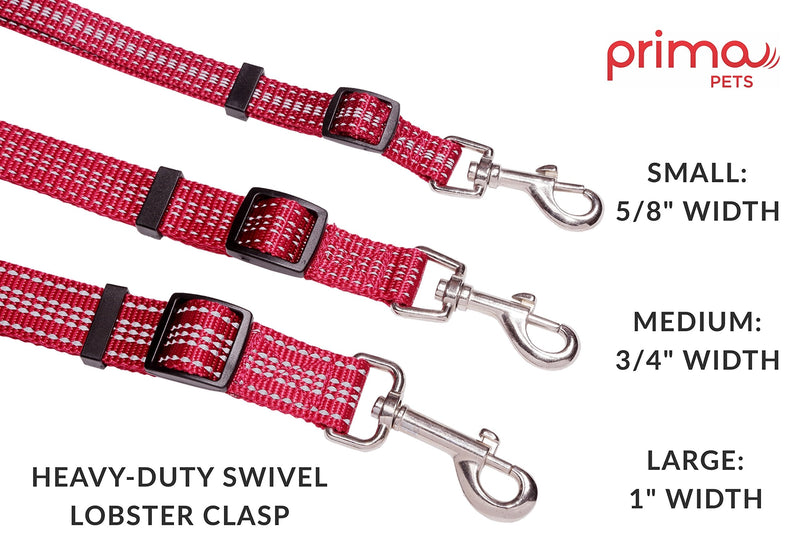 Premium Reflective Double Dog Leash - Adjustable Coupler - 2 Padded Handles- Great for Walking 2 Dogs/Dual Dogs - Tangle Free (Small - 5/8" Width, 4 Feet RED) SMALL - 5/8" Width - BeesActive Australia