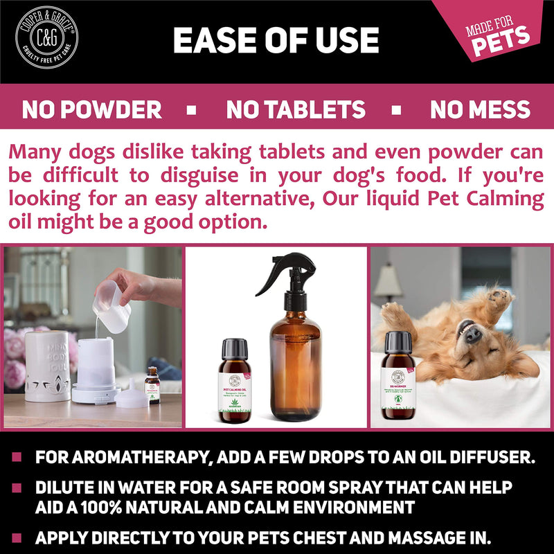 Pet Hemp Calming Oil 100ml | Aromatherapy & Massage | Quick Action Soothes Muscle & Joint | Reduces Irritation Instant Absorb | Vet Recommended | Best For Cat & Dog | Cruelty Free