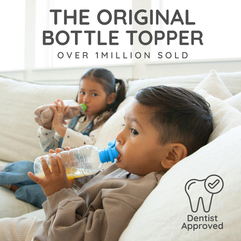 Original Water Bottle Topper for Toddlers ‚Äì 100% Silicone Sippy Top Spout with Protective Cap makes the Bottle Top a Spill Proof Lid for Kids and Adults - 3 Pack - Original 3 Count (Pack of 1)