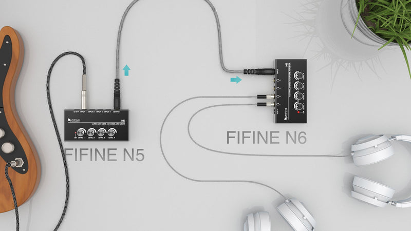 FIFINE N6 4 Channels Metal Stereo Headphone Amplifier for Audio Mixer