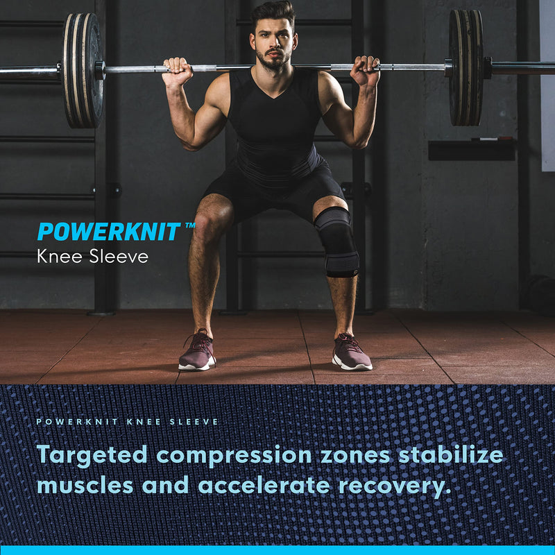 Copper Compression PowerKnit Knee Sleeve- Copper Stabilizer Support Brace for Meniscus Tear, ACL, MCL, Arthritis, Joint Pain Relief, Running, Sports, Hiking- Men & Women- Fits Right/Left - L/XL Large/XL - BeesActive Australia