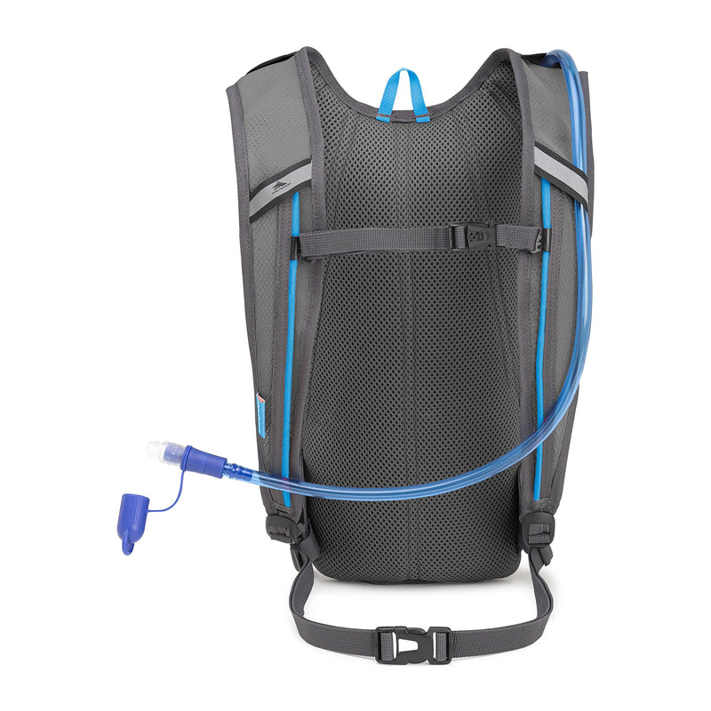 High Sierra HydraHike Hydration Backpack, Lightweight Running Backpack, Cycling, Hiking, for Men, Women & Kids, Black/Slate/Pool, 4L