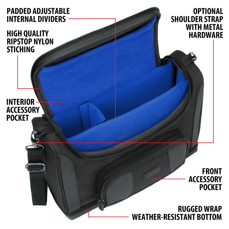 USA Gear Travel Nebulizer Bag Fits Nebulizer Machine, Tubing, Mouthpiece, Mask, Solution & more Asthma Accessories - Inhaler Machine Carrying Case with Customizable Interior, Shoulder Strap (Blue) Blue - BeesActive Australia