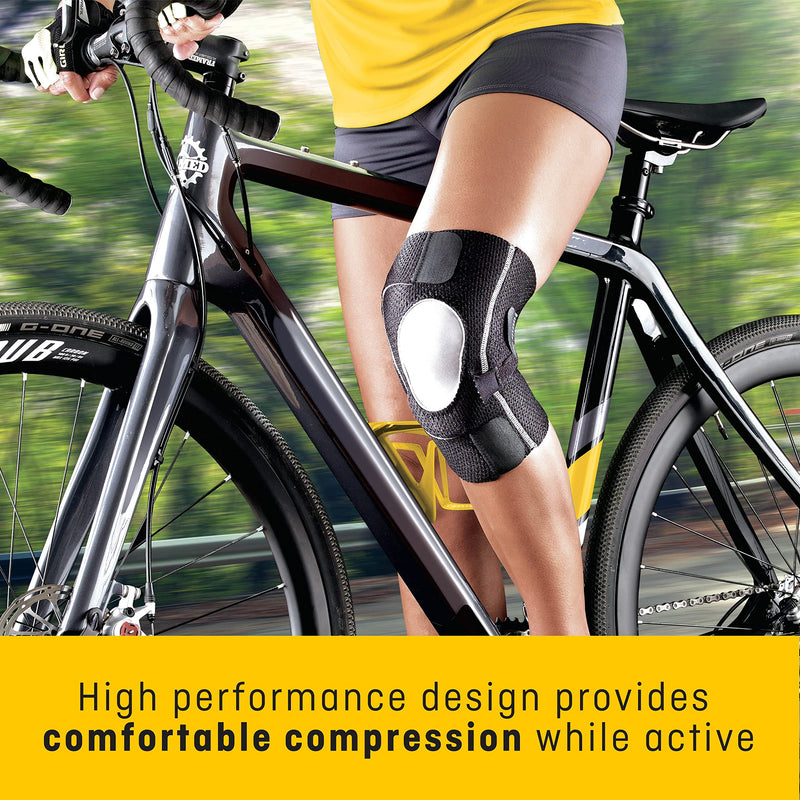 FUTURO Performance Compression Knee Support, Ideal for Everyday Activities, One Size - Black Adjustable