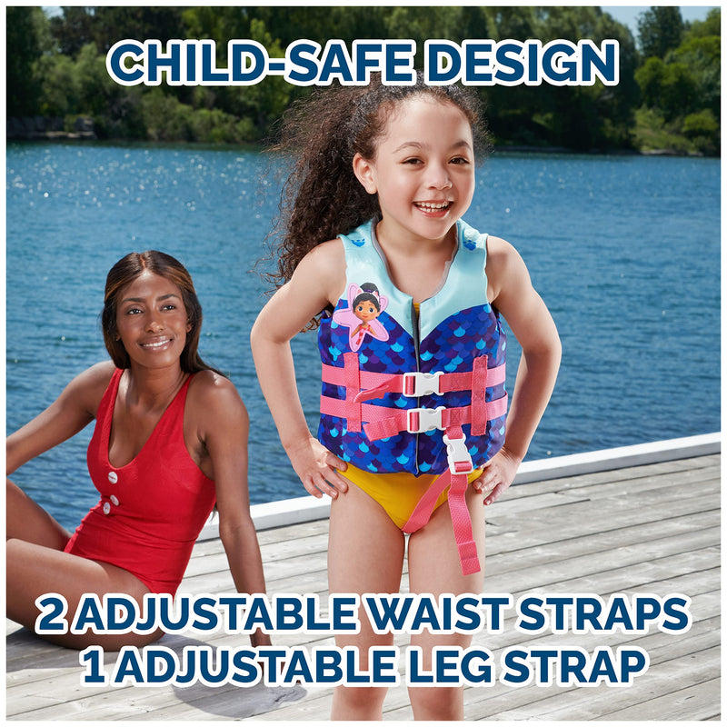 SwimWays Gabby's Dollhouse Swim Trainer Life Jacket, US Coast Guard Approved Life Vest Kids Swim Vest, Pool Floats & Life Jackets for Kids 33-55 lbs, Gabby - BeesActive Australia