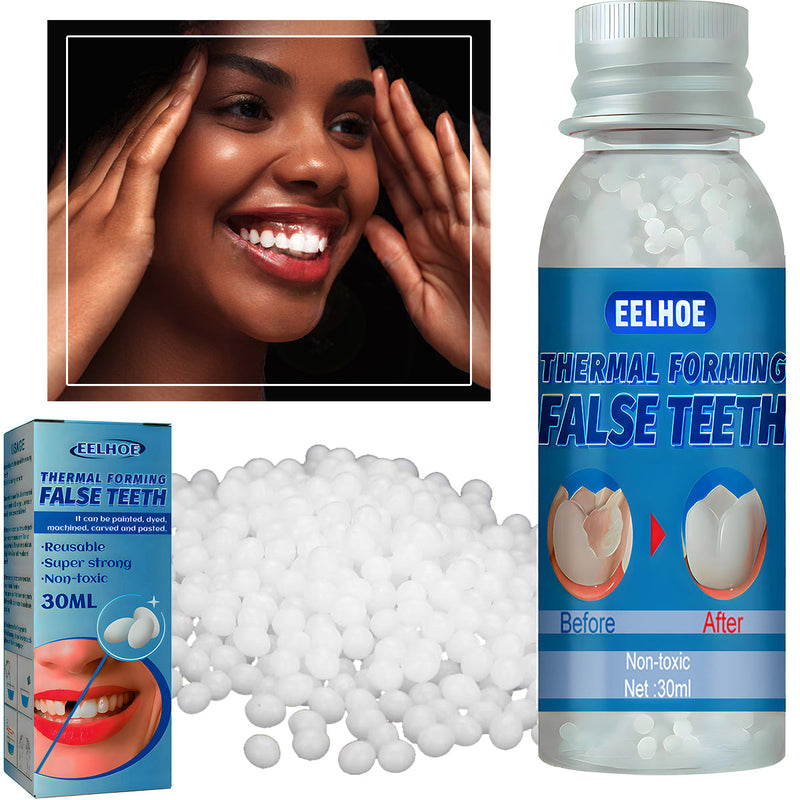 Tooth Provisional Teeth Kit, Provisional Fake Teeth Replacement Kit for Provisional Restoration of Missing & Broken Teeth Replacement Dentures, DIY Heat Fit Beads. 【30Ml -1 Bottle】 30ml -1 Bottle New