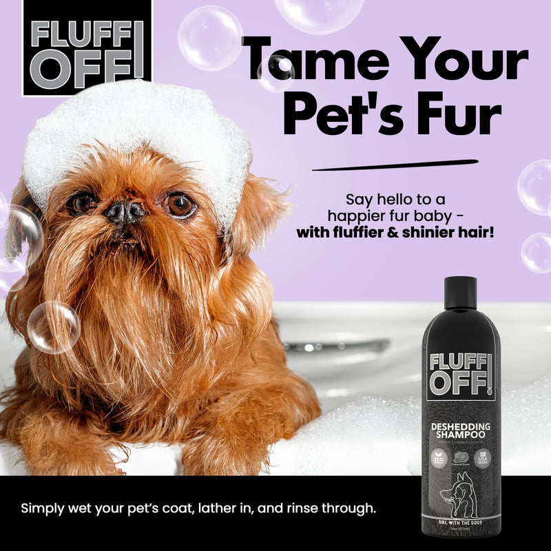 FLUFF OFF! by Girl With The Dogs, Natural Deshedding Dog & Cat Shampoo, 16 Oz, Made in USA, 8 Wks+ - BeesActive Australia