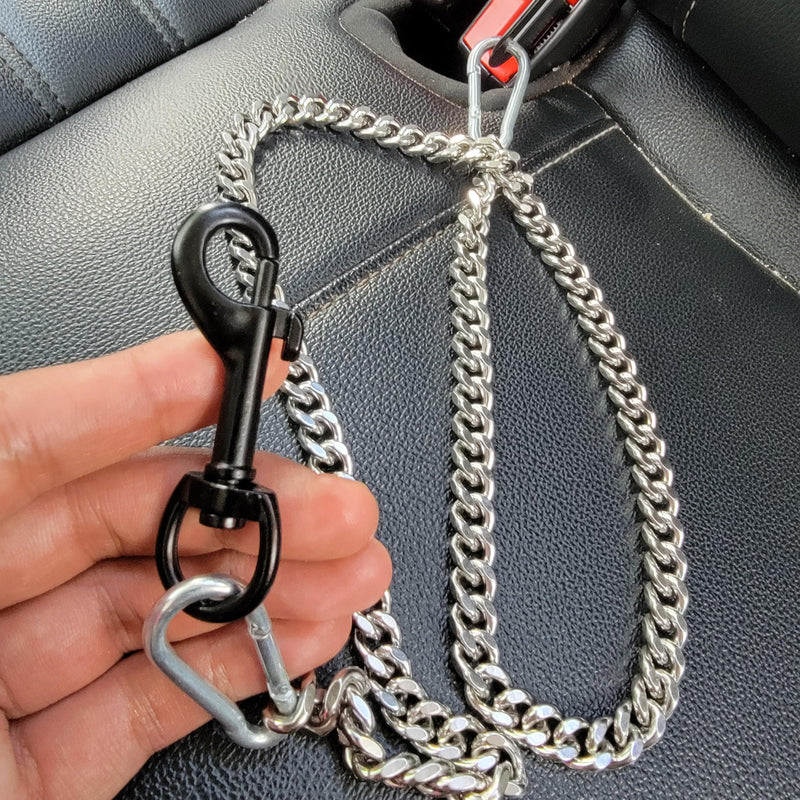 Dog Seat Belt for Car, Metal Dog Seatbelt Stainless Steel No chew Dog Car, Pet Vehicle Safety Restraint, Heavy Duty Big Canine Dog Car Leash Strap Seat Belt for Dogs in Car - BeesActive Australia