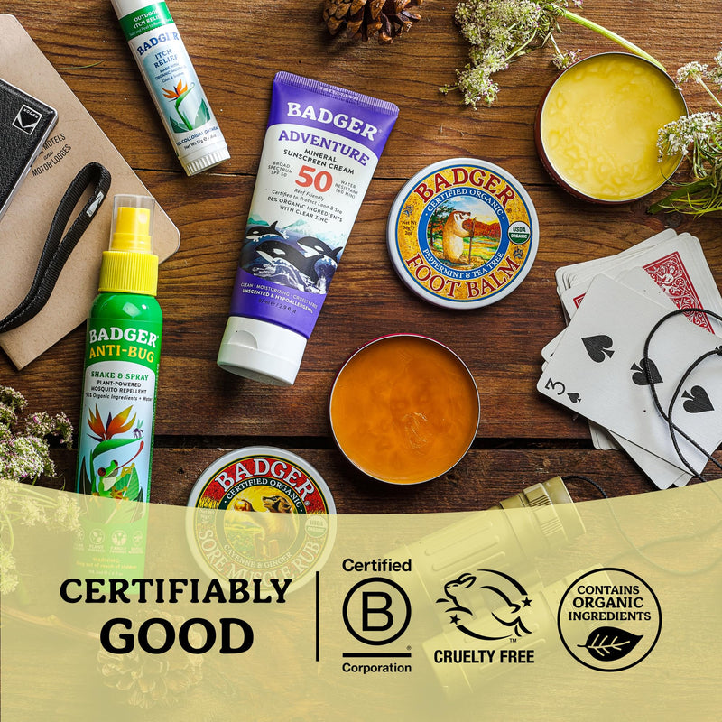 Badger Foot Balm, 100% Organic Foot Cream for Dry Cracked Heels and Feet, Fast Acting Foot Care for Women & Men, All-Natural Cracked Heel Treatment, 2 oz Tin 2 Ounce (Pack of 1)
