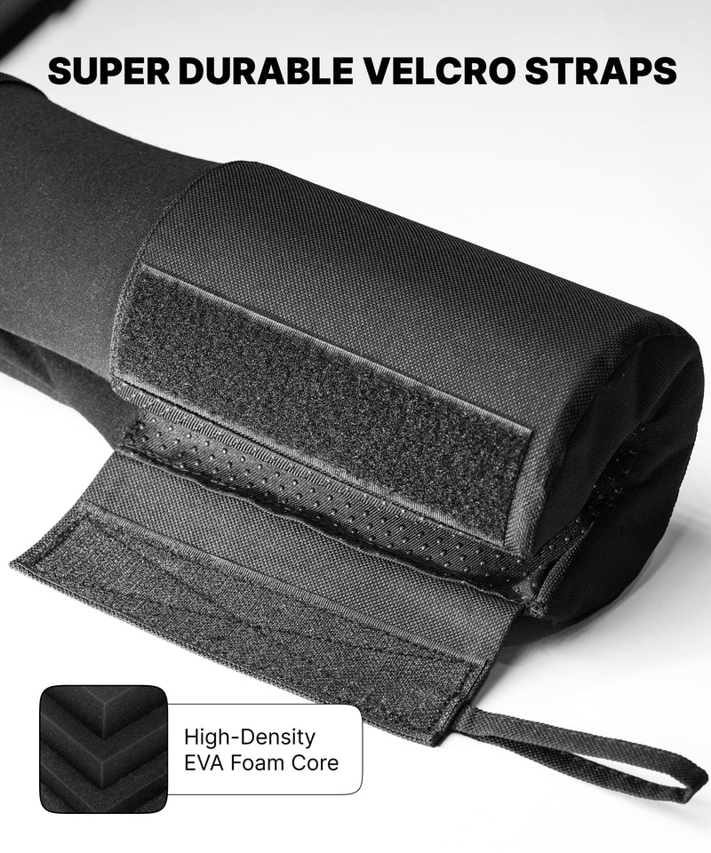 DMoose Fitness Barbell Pad for Hip Thrust, Squat & Lunges - Non-Slip Thick Foam Cushion for Neck and Back Support with Two Straps - Hip Thrust Pad for Leg Day - Fits All Olympic Bars and Smith Machine Black with Fabric Cover