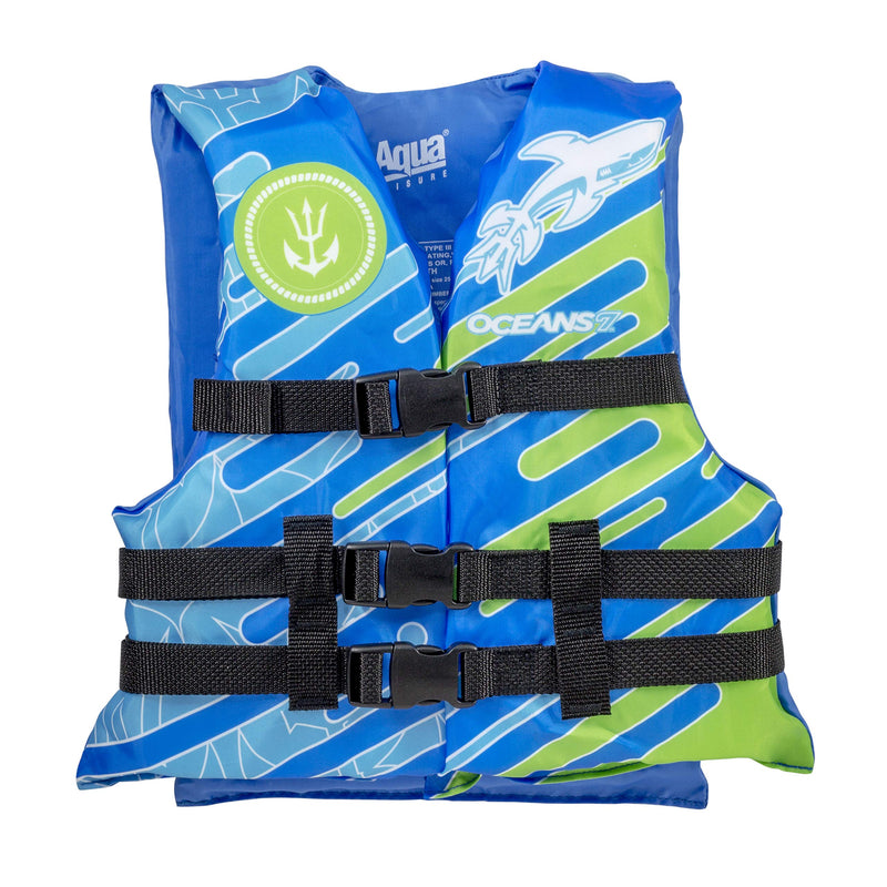 Oceans 7 US Coast Guard Approved Life Jacket for Infant, Kids, Youth, – Type II & III Vest, Personal Flotation Device Blue/White – Youth (50-90 lbs) - BeesActive Australia